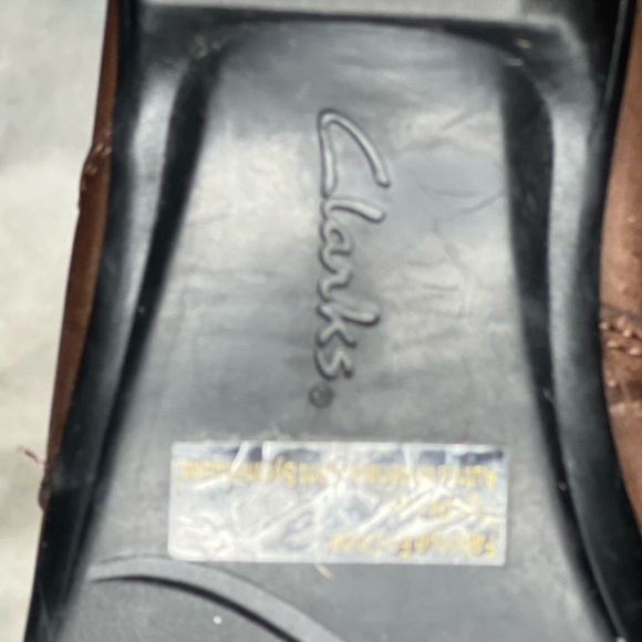 Clarks brown leather slip-on loafers/booties US 8 - Picture 7 of 8